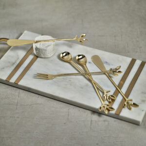 Gold Leaf Cocktail Forks Set of 4